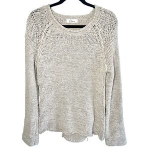 Elan Open Back Knit Sweater Beige Tan Sm Boho Raglan Sleeve Fairy Grunge Beach